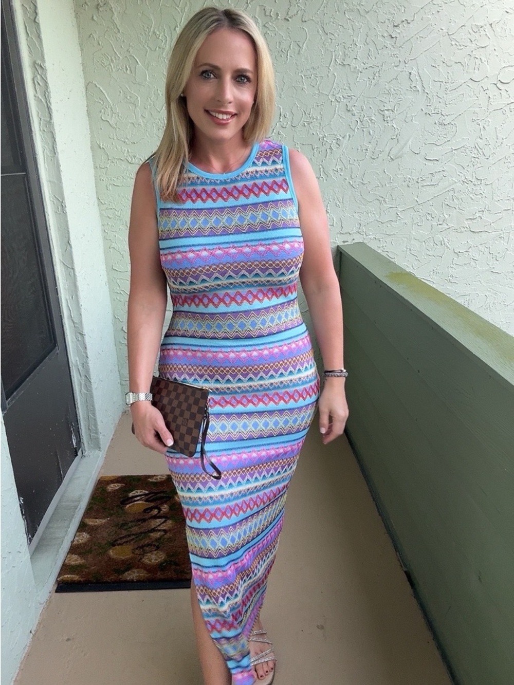 Sleeveless Multicolor Stripe Maxi Dress - Women